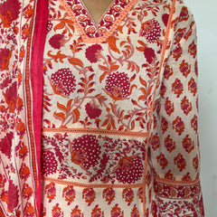 Premium designer cotton A-line  kurta set