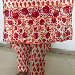 Premium designer cotton A-line  kurta set