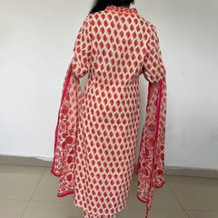 Premium designer cotton A-line  kurta set