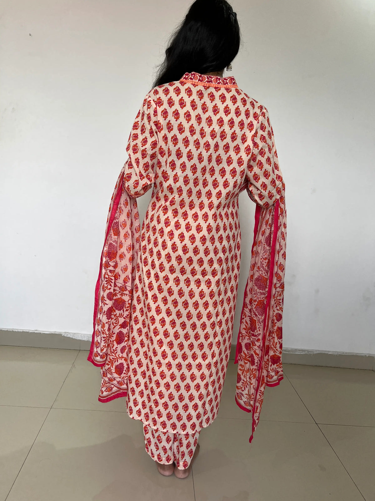 Premium designer cotton A-line  kurta set