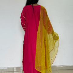 pink color straight kurta set with beautiful embroidery work