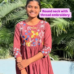 Wine color Anarkali Co-ord set