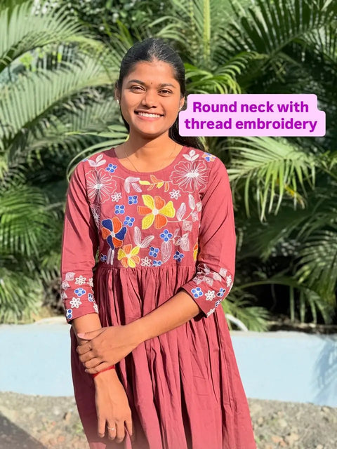 Wine color Anarkali Co-ord set