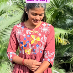 Wine color Anarkali Co-ord set