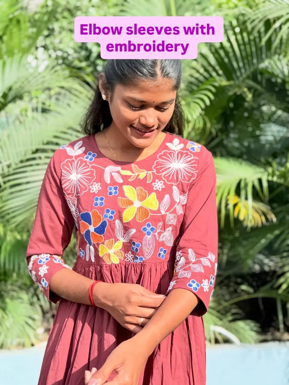 Wine color Anarkali Co-ord set