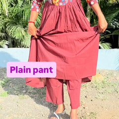 Wine color Anarkali Co-ord set