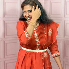 Pure Mul chanderi Anarkali with embroidery