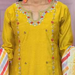 Straight kurta set with handwork