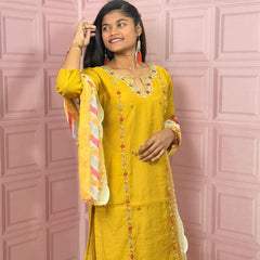 Straight kurta set with handwork