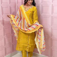 Straight kurta set with handwork