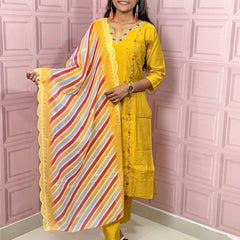 Straight kurta set with handwork