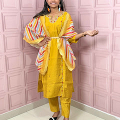 Straight kurta set with handwork