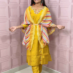 Straight kurta set with handwork