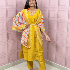 Straight kurta set with handwork