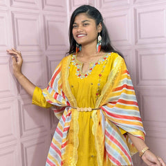 Straight kurta set with handwork