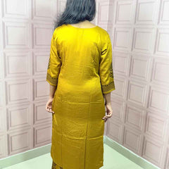 Pure Gajji silk mustard yellow color co-ord set