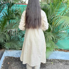 Cotton flex Co-ord set with Peacock embroidery