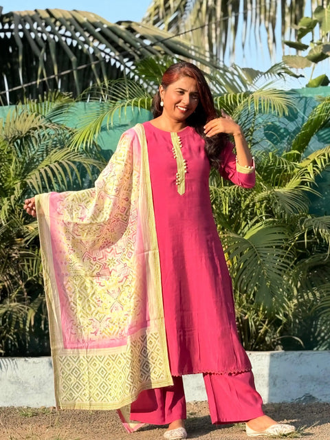 Pure viscose silk kurta set