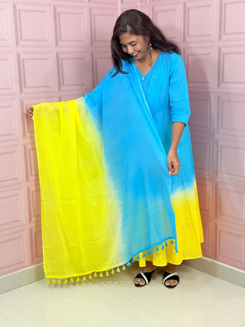 Pure cotton long Anarkali