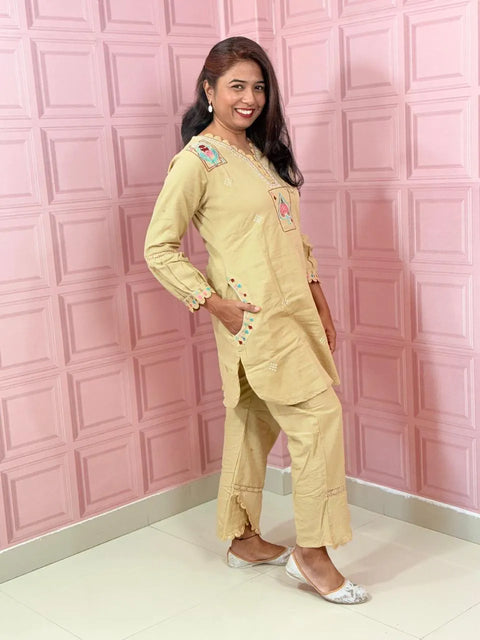 Ccotton co-ord set with embroidery