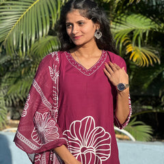 Rayon straight kurta set with print