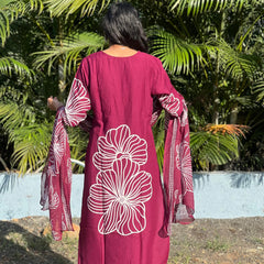 Rayon straight kurta set with print