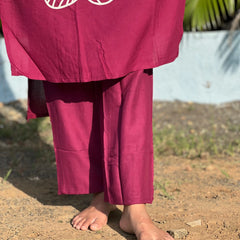 Rayon straight kurta set with print