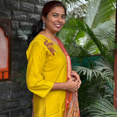 Muslin silk with embroidery straight kurta set with digital print dupatta