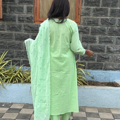 Pista Green color Anarkali suit with embroidery work