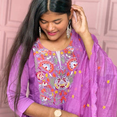Pure Mul chanderi Anarkali with embroidery