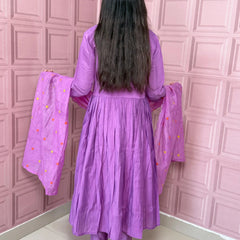 Pure Mul chanderi Anarkali with embroidery