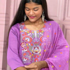 Pure Mul chanderi Anarkali with embroidery