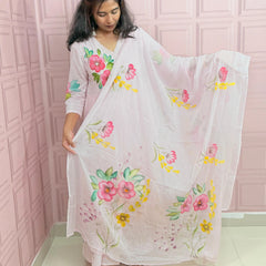 Premium Mul cotton Anarkali suit with beautiful hand paint