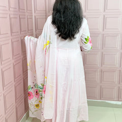 Premium Mul cotton Anarkali suit with beautiful hand paint