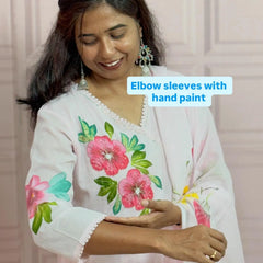 Premium Mul cotton Anarkali suit with beautiful hand paint