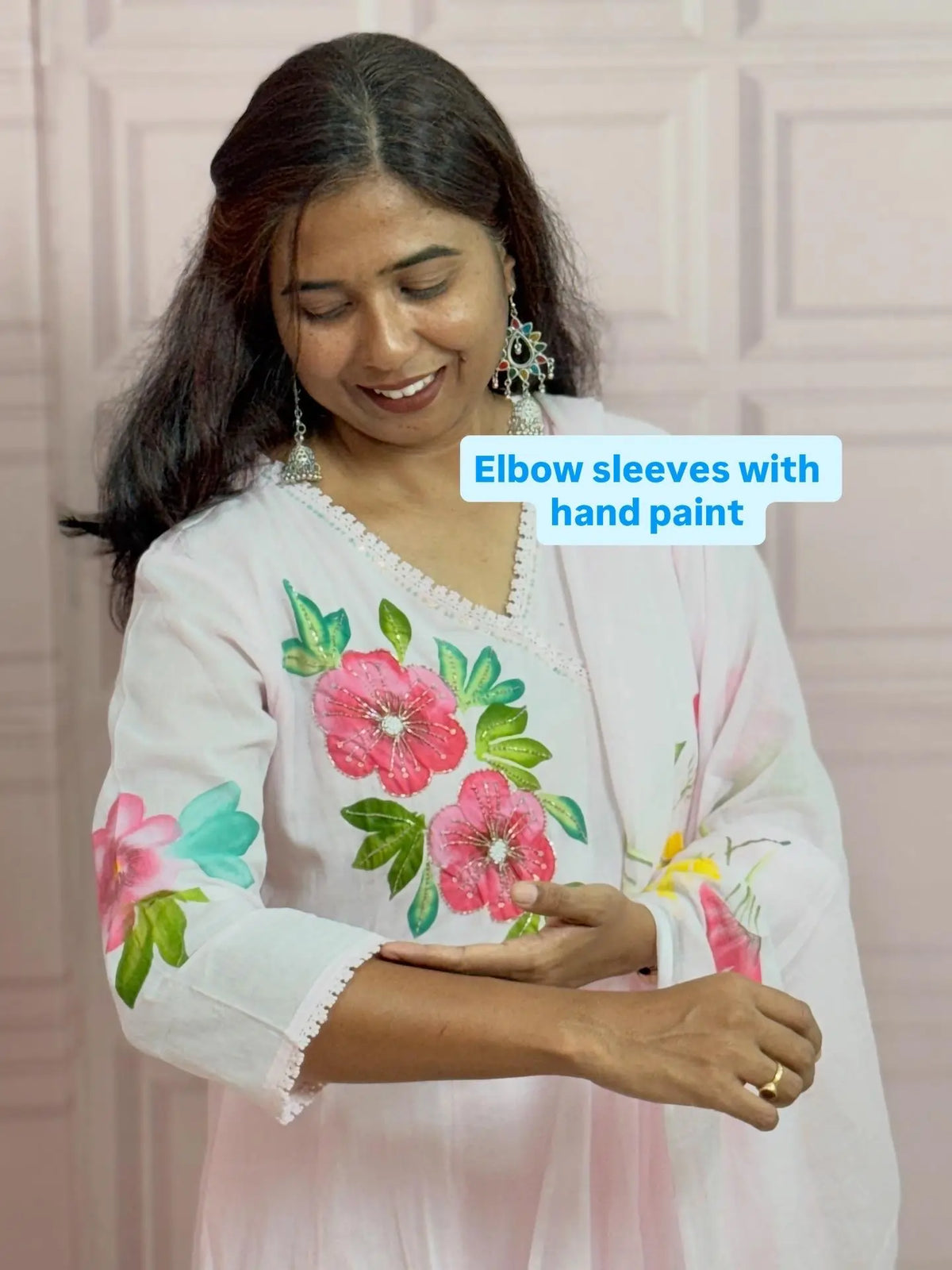 Premium Mul cotton Anarkali suit with beautiful hand paint