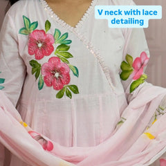 Premium Mul cotton Anarkali suit with beautiful hand paint