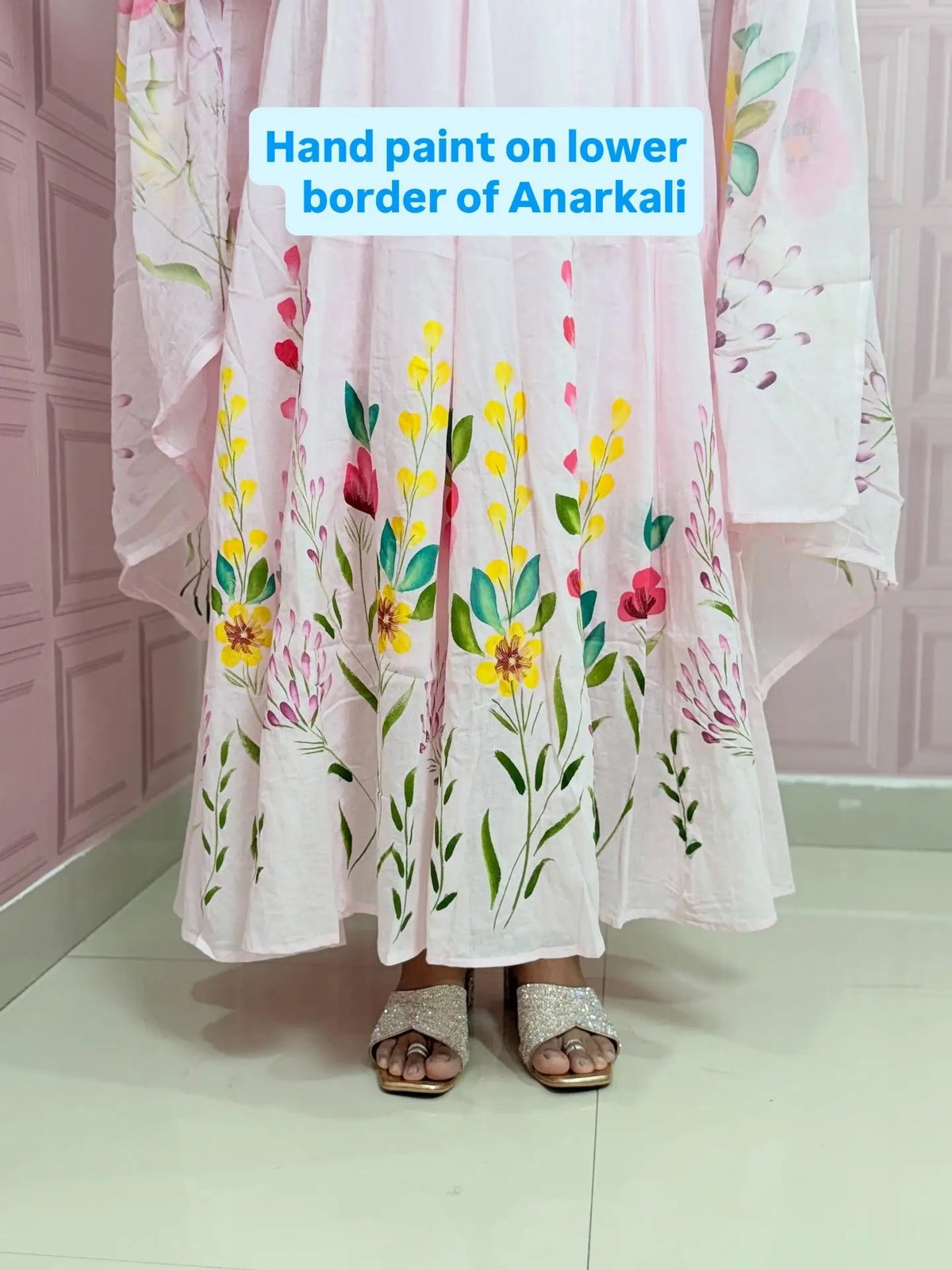 Premium Mul cotton Anarkali suit with beautiful hand paint