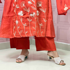 Pure Mul chanderi Anarkali with embroidery