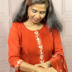 Pure Mul chanderi Anarkali with embroidery