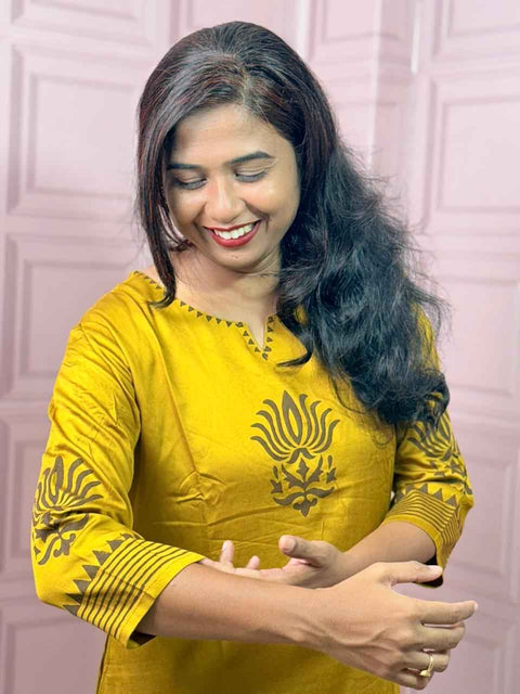 Pure Gajji silk mustard yellow color co-ord set