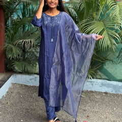 Pure Dola Silk staright kurta set