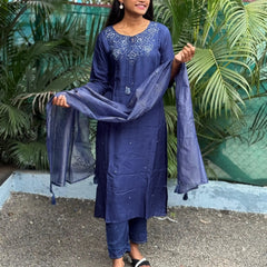 Pure Dola Silk staright kurta set