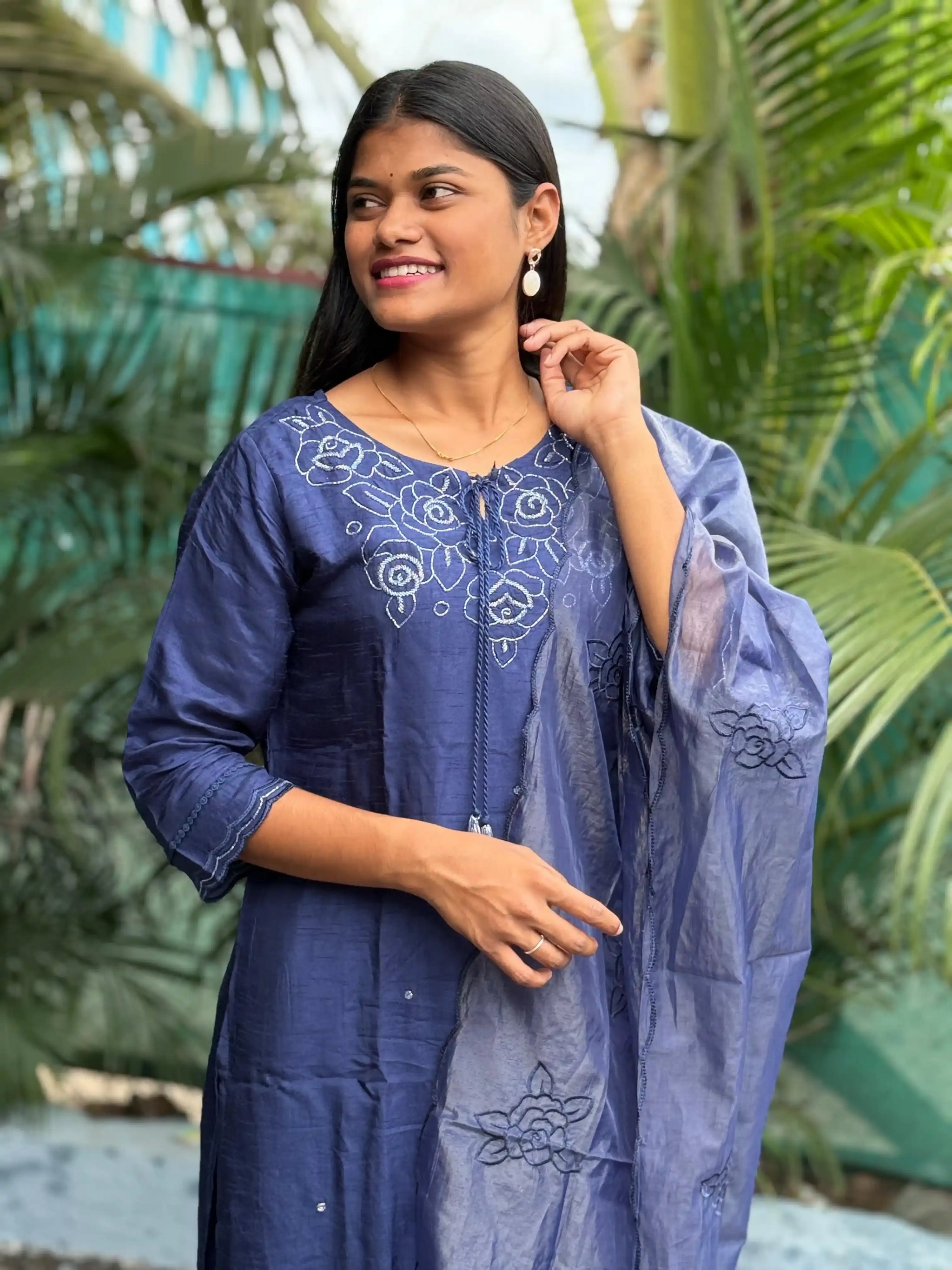Pure Dola Silk staright kurta set