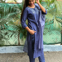 Pure Dola Silk staright kurta set