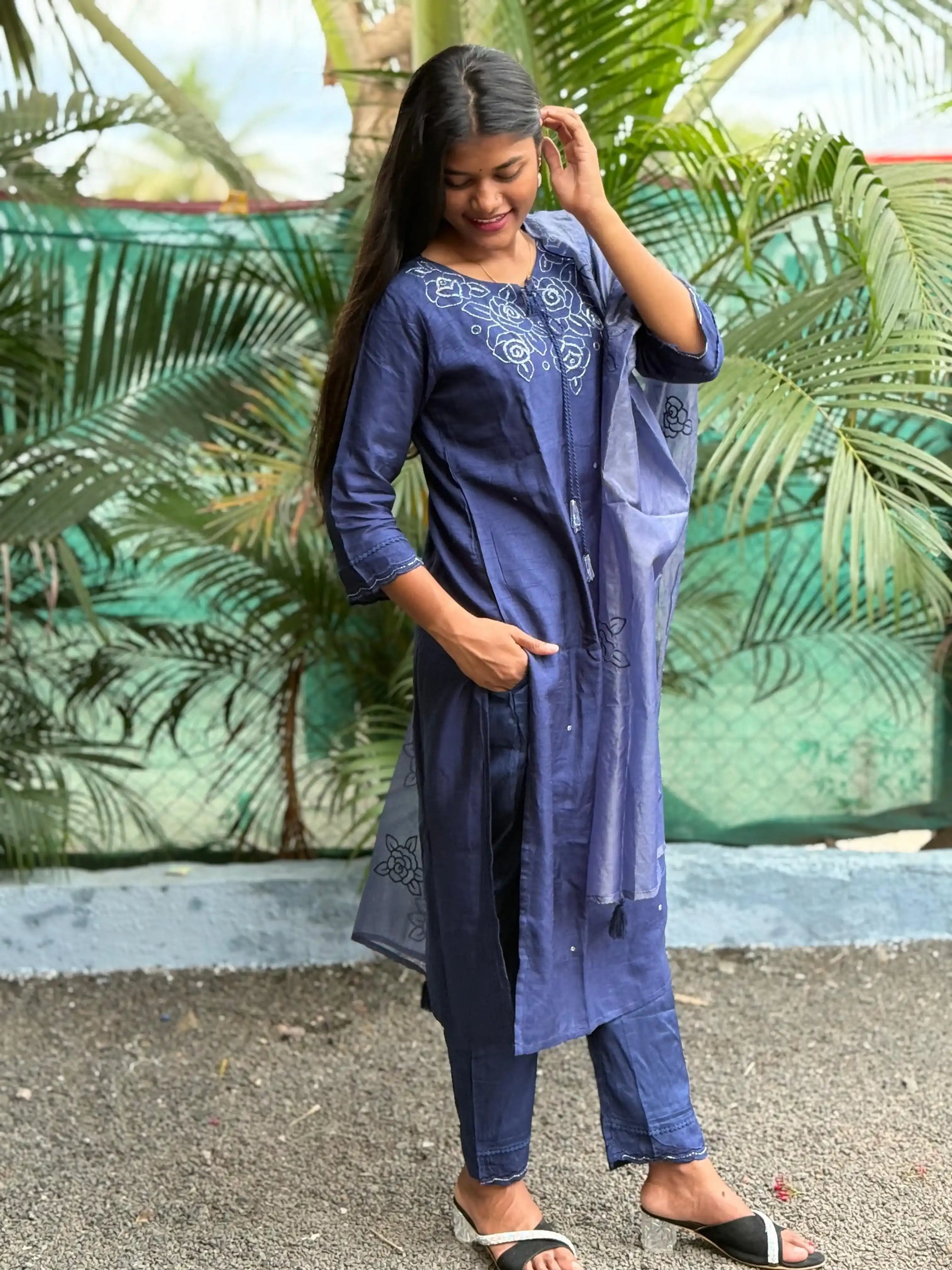 Pure Dola Silk staright kurta set