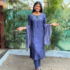 Pure Dola Silk staright kurta set