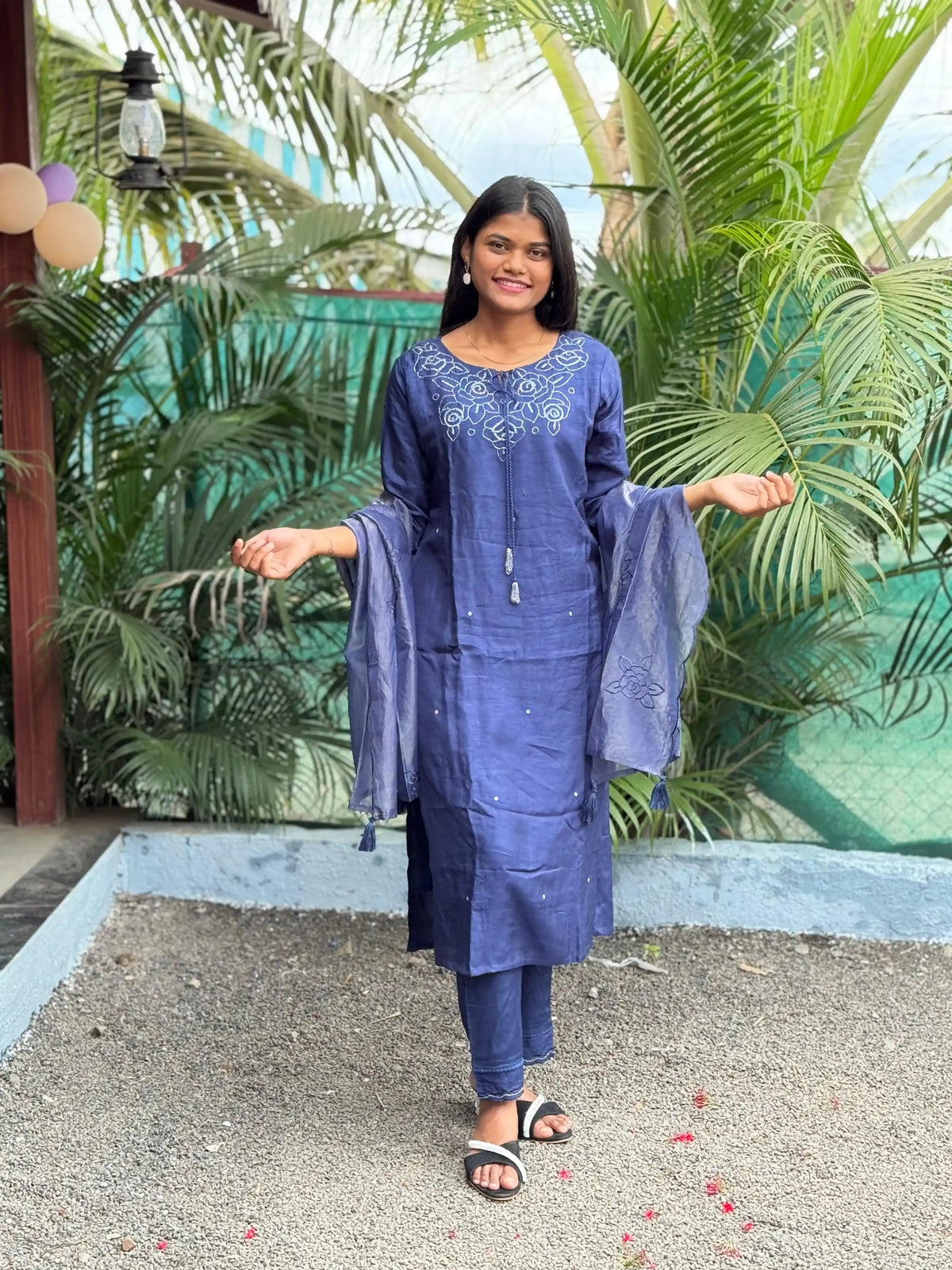 Pure Dola Silk staright kurta set