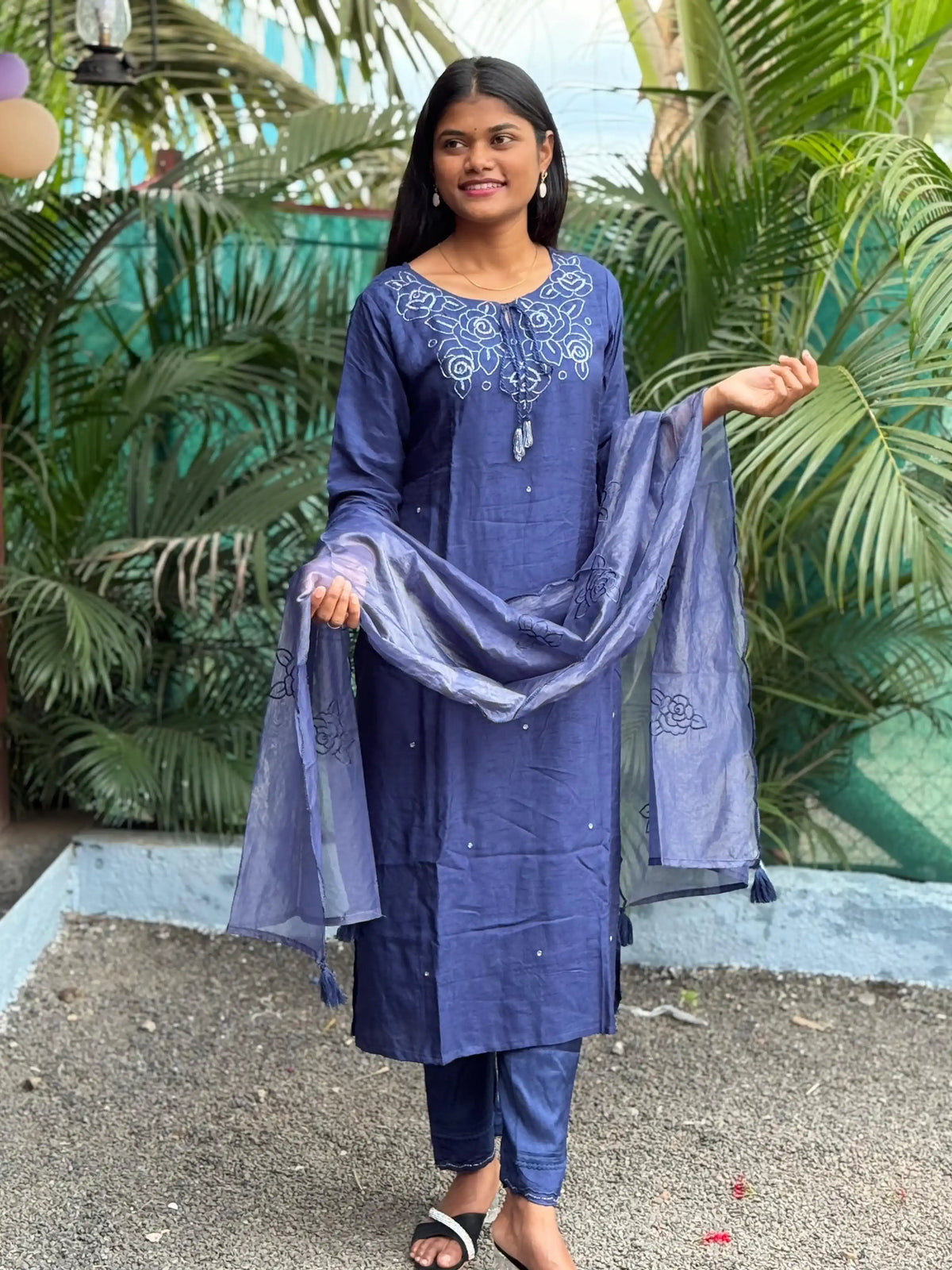 Pure Dola Silk staright kurta set