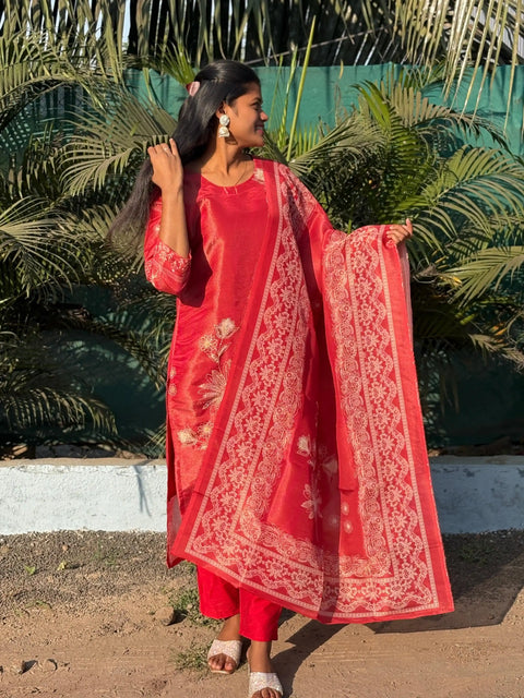 Shimer silk kurta set